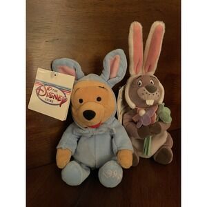 Disney Theme Park Edition - Easter Bunny Pooh 8" & Gopher 7" Mini Bean Bag Plush